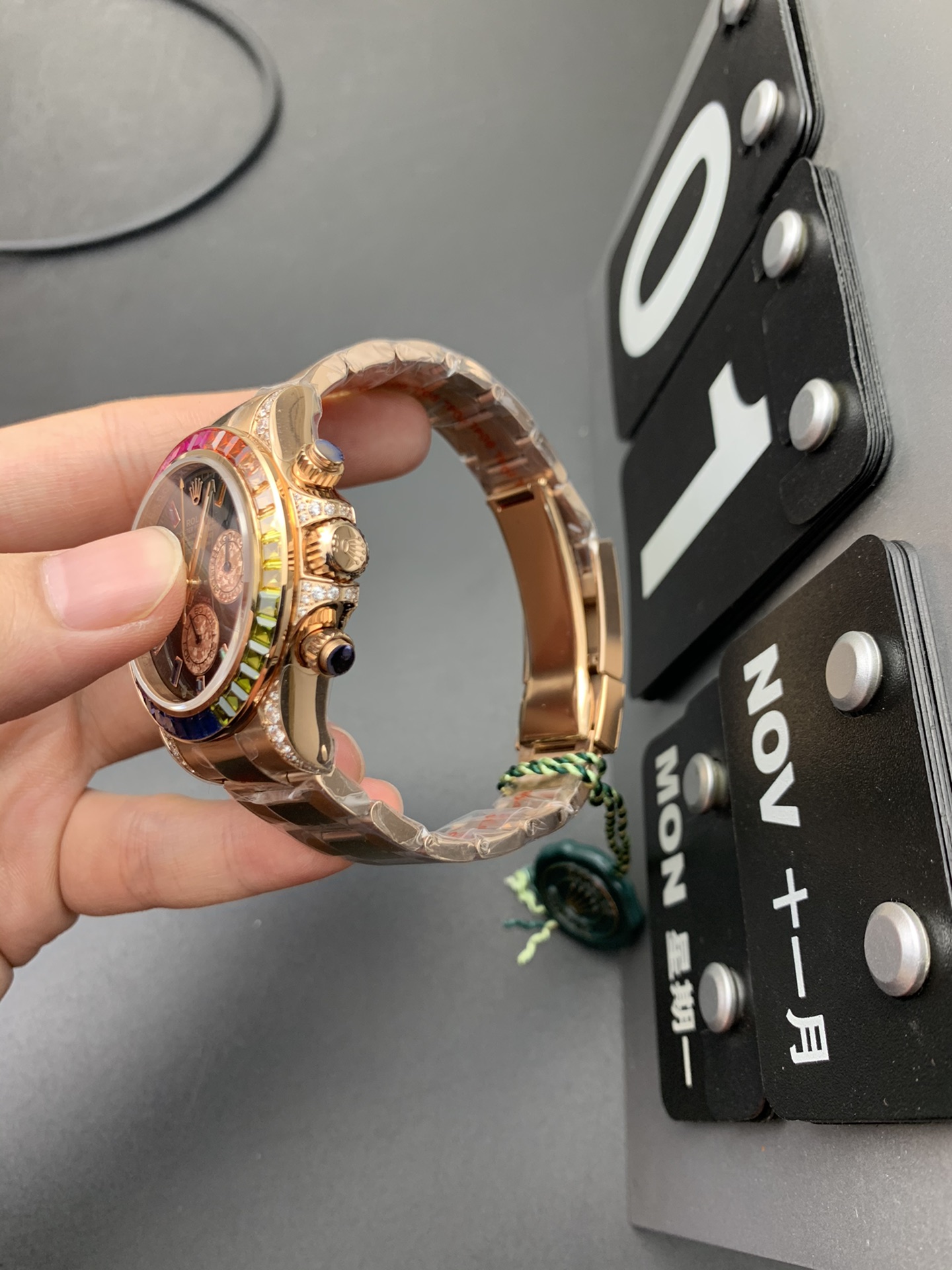 超A仿劳力士宇宙计型迪通拿玫瑰金彩虹圈计时机械男表 超A仿劳力士宇宙计型迪通拿玫瑰金彩虹圈计时机械男表