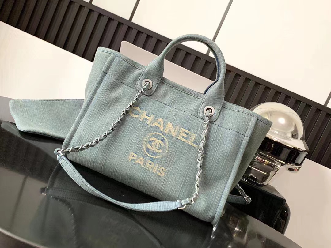 CHANEL复古水洗牛仔帆布托特包