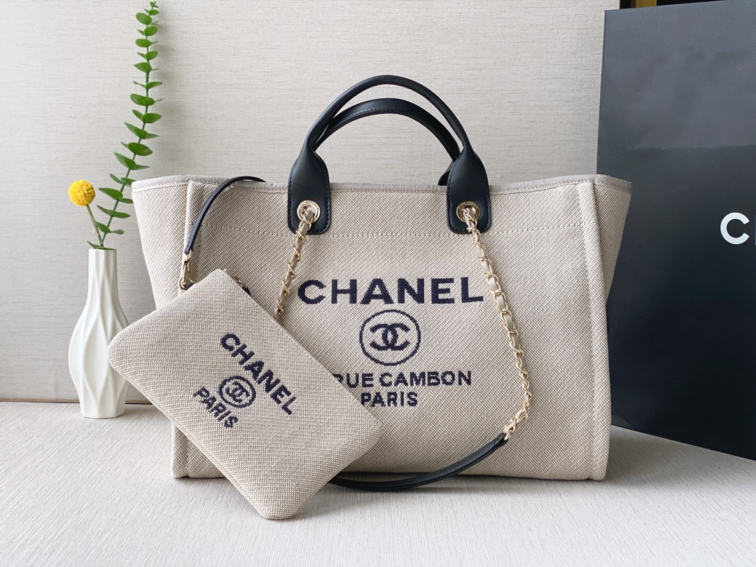 香奈儿CHANEL DEAUVILLE 帆布托特包子母包套装